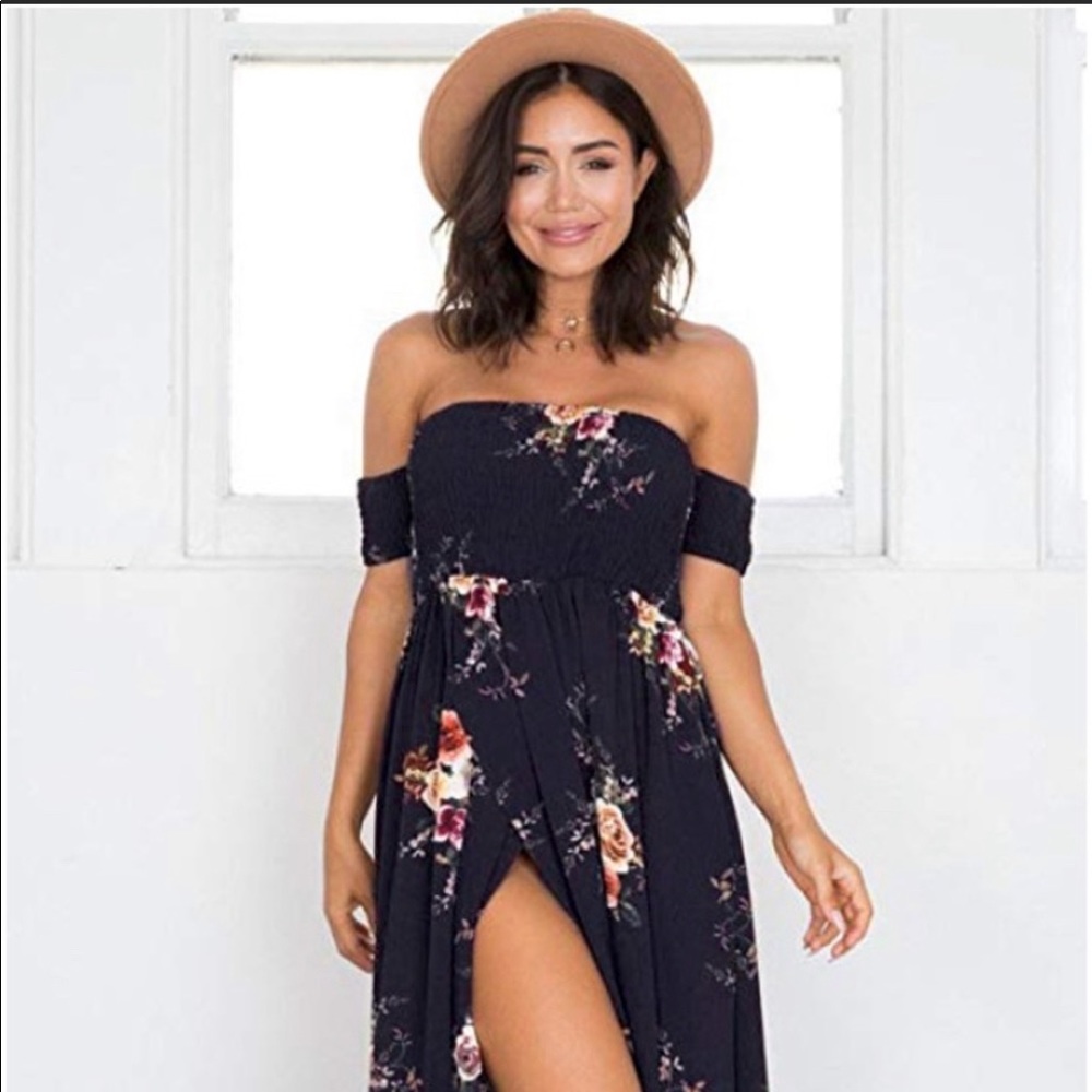 Floral Maxi Strapless Dress